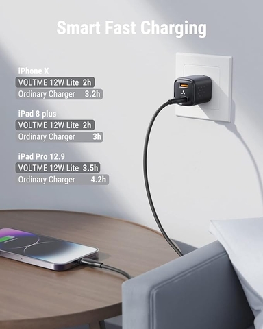 Cốc Sạc Nhanh Volme Revo 12 Duo (2 USB)