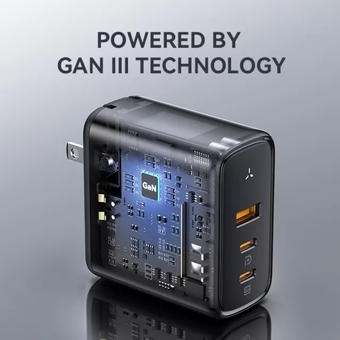 Củ Sạc Nhanh Voltme Revo 100W GaN III | 3 Cổng (2Type-C + USB) Sạc Nhanh Laptop
