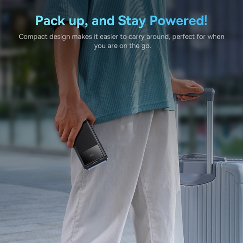 Sạc Dự Phòng Baseus Star-Lord 10000mAh 22.5W | Màn Hình LED, Mỏng Nhẹ, Kèm Cáp Sạc, 3 Cổng Sạc