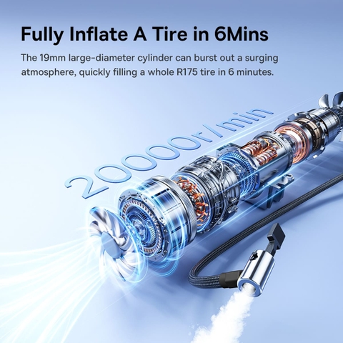 Bơm Lốp Ô Tô Baseus PrimeTrip VA1 | Thiết Bị Cứu Hộ Ô Tô, Bơm & Sạc Đa Năng