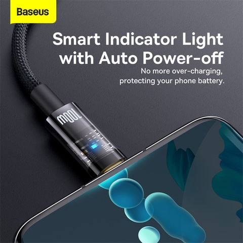 Cáp Sạc Tự Ngắt Siêu Nhanh Baseus Explorer Series Auto Power-Off Fast Charging Data Cable USB to Type-C 100W