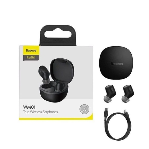 Tai nghe Bluetooth Baseus Encok True Wireless Earphones WM01 (TWS, Bluetooth 5.0, Stereo Earbuds, Touch Control, Noise Cancelling)