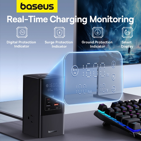 Trạm Sạc Nhanh Để Bàn Baseus 100W 7 trong 1 | Sạc Cùng Lúc Laptop & Điện Thoại, Tự Ngắt An Toàn 0.1s