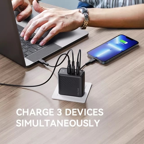 Củ Sạc Nhanh Voltme Revo 100W GaN III | 3 Cổng (2Type-C + USB) Sạc Nhanh Laptop