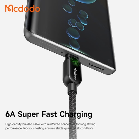 Cáp Sạc Mcdodo LightSync 6A USB to Type-C | Có Đèn LED Ambient Độc Đáo