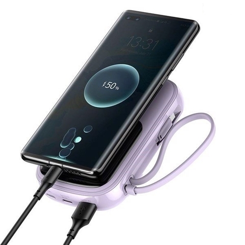 Pin sạc dự phòng sạc nhanh Baseus Qpow Digital Display 20000mAh (20W, USB/Type C Dual Port, Qc/ PD Quick Charging Power Bank with iPhone built-in Cable)