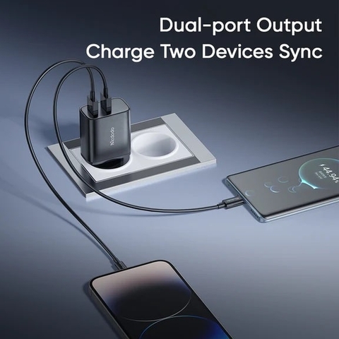 Cốc Sạc Nhanh Mcdodo 12W Dual USB Charger (Chân cắm tròn)