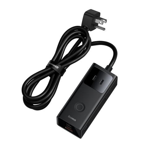 Trạm Sạc GaN Baseus PowerCombo 40W | 3 AC, 2 Type-C, 1 USB, Bảo Vệ Quá Tải BDIP