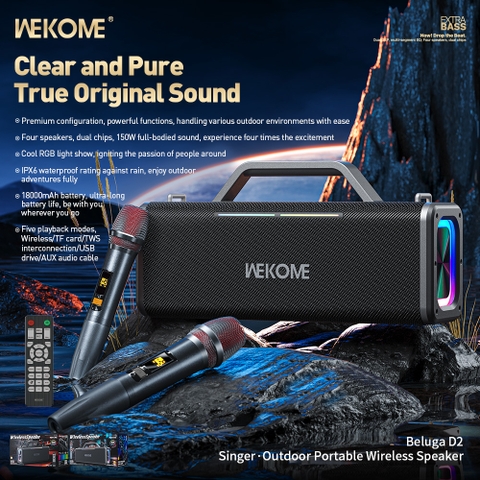 Loa Bluetooth WEKOME Clear and Pure True Original Sound Beluga D2 Outdoor Wireless Speaker