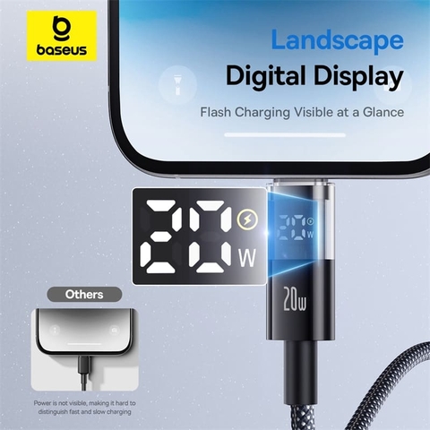 Cáp Sạc Nhanh Baseus Display 2 Fast Charging Data Cable Type-C to iP 20W