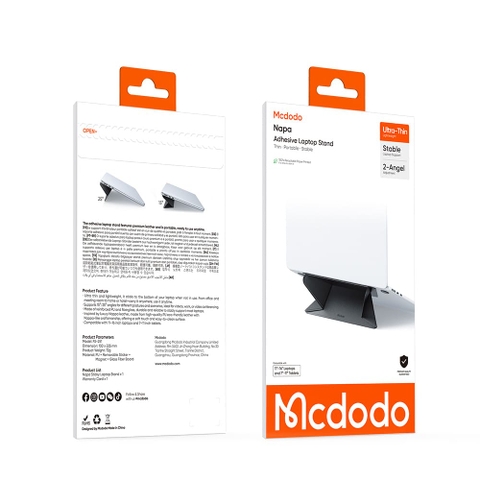 Giá Đỡ Laptop Dán Lưng Mcdodo Napa | Siêu Mỏng Gọn, Chỉnh 2 Góc Nghiêng