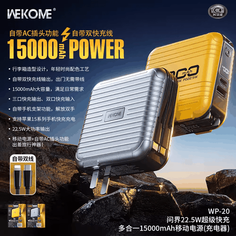 Cốc Sạc Nhanh Kiêm Sạc Dự Phòng Wekome WP-20 All-in-one 22.5W Power Bank Charger