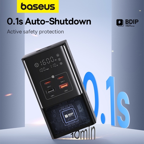 Trạm Sạc Nhanh Để Bàn Baseus 100W 7 trong 1 | Sạc Cùng Lúc Laptop & Điện Thoại, Tự Ngắt An Toàn 0.1s