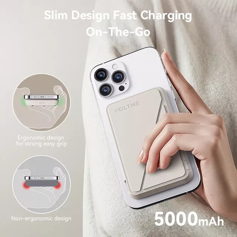 Pin Sạc Dự Phòng Không Dây Voltme MagPak 5K Magnetic Wireless Battery Charger 5000mAh Power Capacity