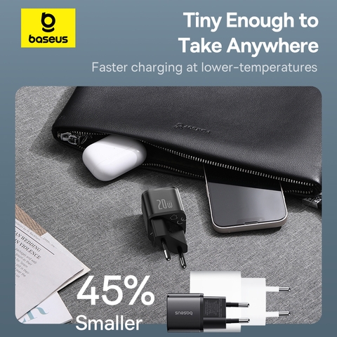 Củ Sạc Nhanh Baseus GaN5S 20W | Công Nghệ GaN5 Mới, Siêu Nhỏ Gọn, Sạc Nhanh An Toàn