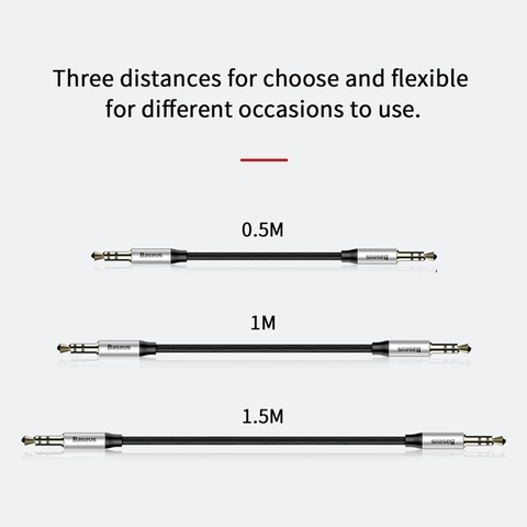 Dây cáp âm thanh chất lượng cao AUX Audio 3.5 Baseus M30 (Aux Cable 3.5mm Jack Male to Male)