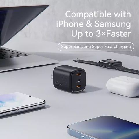 Củ Sạc Nhanh Voltme Revo Duo 30W GaN III | 2 Cổng Type-C Sạc Cùng Lúc