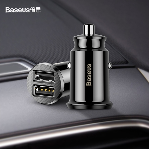 Tẩu Sạc Ô Tô Baseus Grain Car Charger (Dual USB 5V 3.1A)