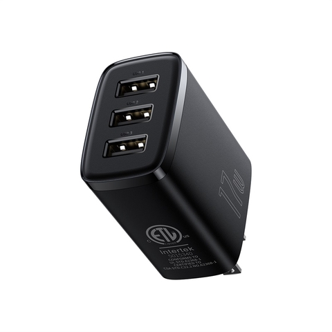 Củ Sạc Baseus 3 Cổng USB 17W | Sạc An Toàn Cho Điện Thoại & Nhiều Phụ Kiện