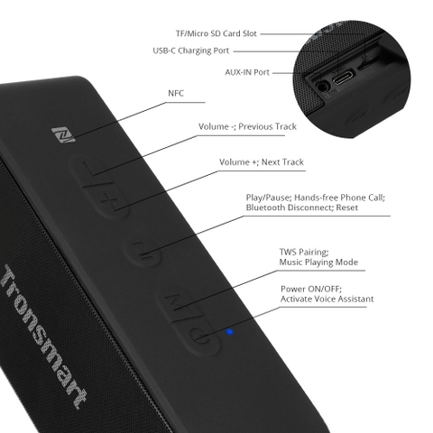 Loa Bluetooth Tronsmart Element T2 Plus 20W Bluetooth Speaker