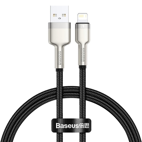 Cáp sạc nhanh, siêu bền Baseus Cafule Metal Series Lightning dùng cho iPhone/ iPad (2.4A, USB A to Lightning Fast charge Cable )