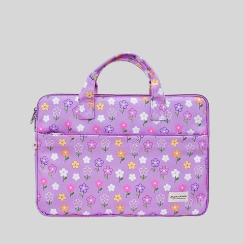 Túi chống sốc laptop có quai xách | Tiny Purple Daisy