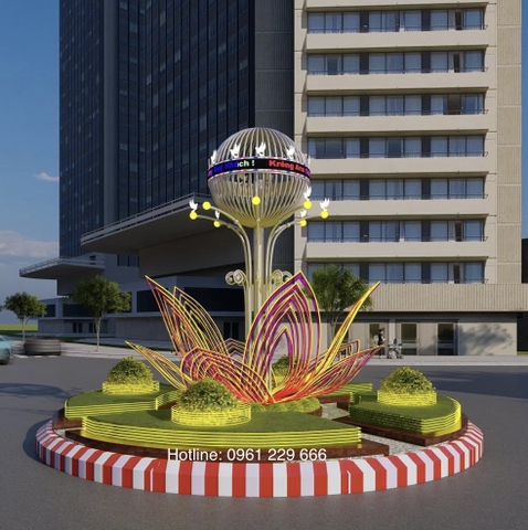 Trang trí bùng binh đảo giao thông