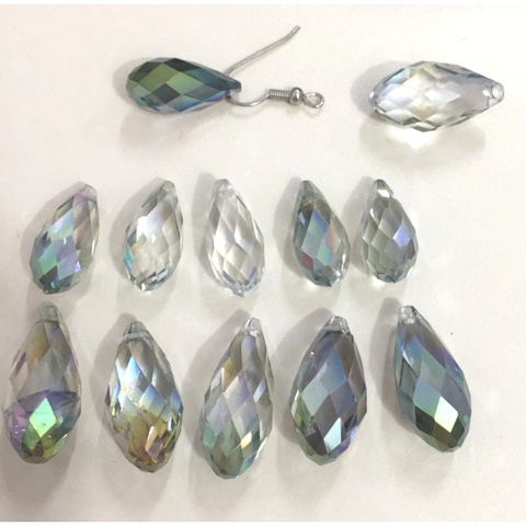 10 Hạt pha lê giọt nước ánh xám