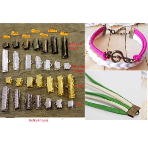 10 Kẹp đầu dây răng cưa, kẹp răng cưa, kẹp làm vòng tay, khóa vòng tay handmade