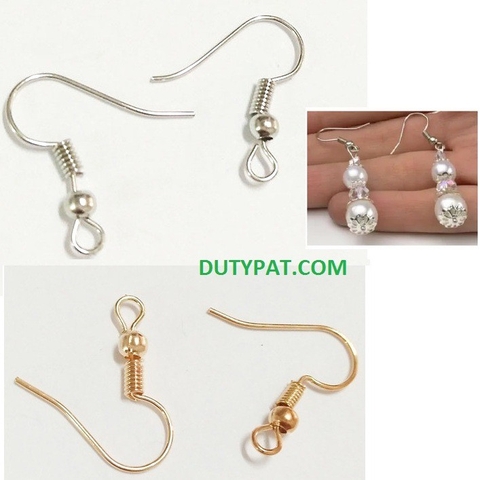 20 móc hoa tai (10 đôi) mẫu có lò xo & trái châu