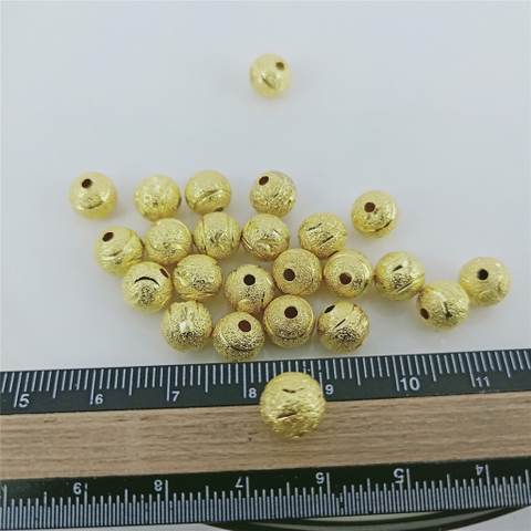 gói 2- 5-10 charm rỗng khắc hoa văn bằng đồng size 10mm
