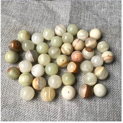gói 10 viên Đá tròn 16mm màu trắng nâu