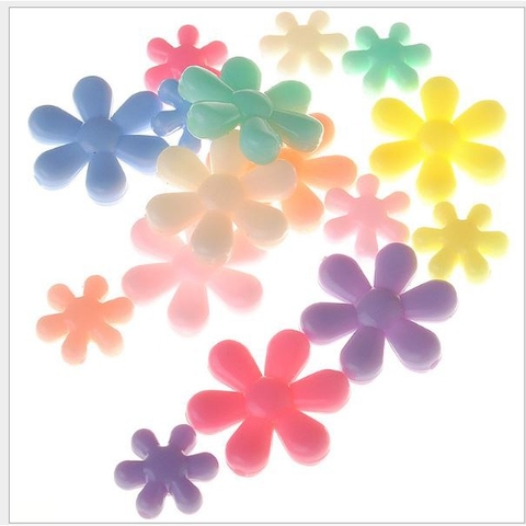 10-50gam hạt nhựa hoa 6 cánh 15/25mm #P117-8