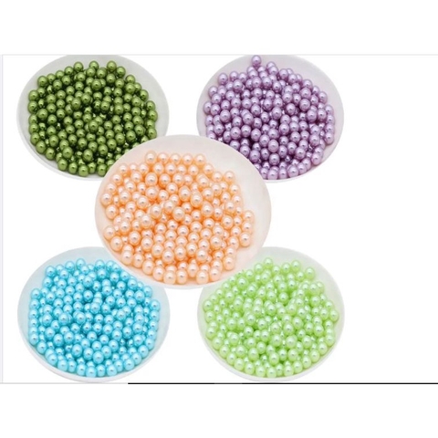 10-50 gam hạt châu 4mm, hạt cườm,hạt bẹt nhựa nhiều màu có lỗ