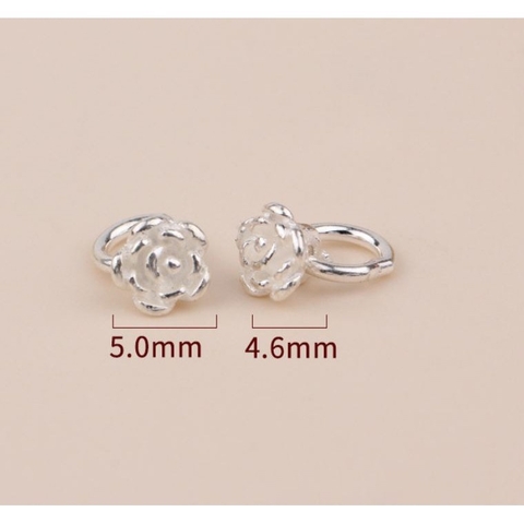 mặt hoa bạc 925 - size 4.6x5mm