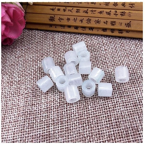 2 viên charm đá ống trụ tự nhiên 8mm, lỗ xỏ 5mm mix vòng-MH 2637 (p131-26)