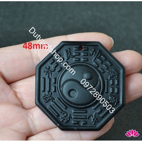Mặt đá hình bát quái 48mm dùng làm mặt dây chuyền, trang trí phong thủy, móc chìa  khóa...