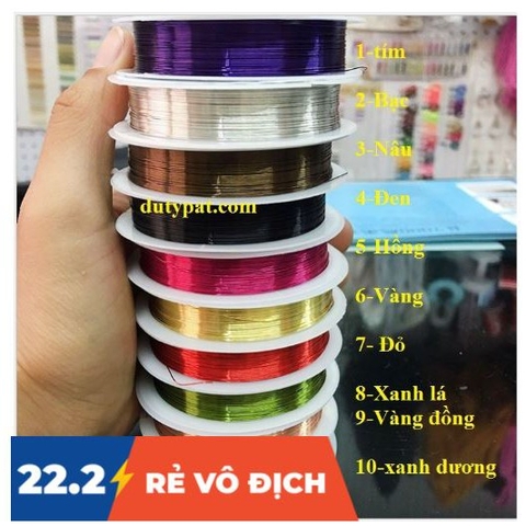 cuộn Dây đồng size 0.4mm nhiều màu làm handmade, trang sức(khoảng 9 mét)