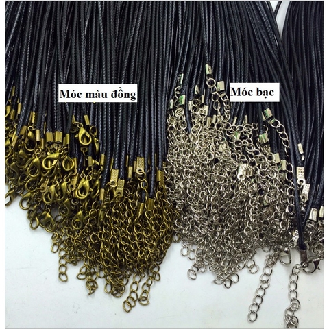 vòng cổ sáp da đen size 1.5MM & 2mm