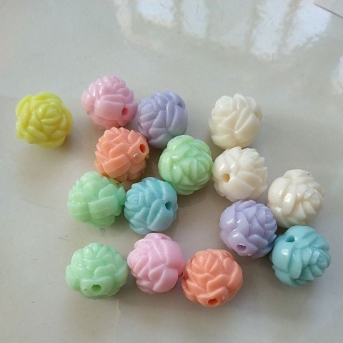 25gam hạt nhựa hoa hồng 2mặt 16mm nhiều màu