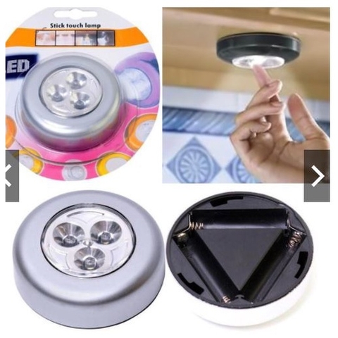 Đèn Led 3 Bóng Dán Tường Chạm Là Sáng - Đèn Led 3 Bóng Dán Trần Đa Năng, Đèn Led Dán Cốp Xe Ô Tô, Dán Trần Xe Siêu Sáng