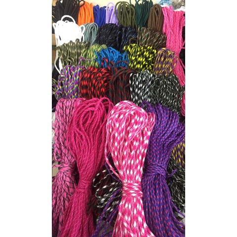 bó 25-28mét dây dù paracord 7 lõi 4mm tròn - (có trên 25 màu)
