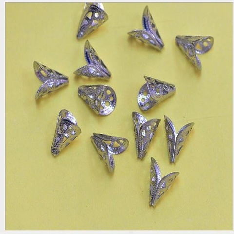 2 mặt ốp tua rua, ốp hạt, đế hoa, beadcap  inox không rỉ mỏng nhẹ 10x12mm (p39-54)