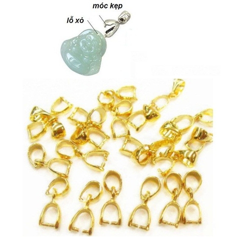 10 kẹp mặt dây chuyền bằng đồng đủ size