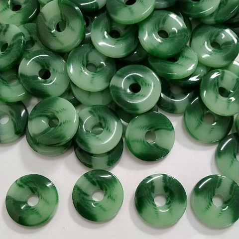 2-10 Đồng xu đồng điếu 28mm xanh đậm/xanh nhạt giả ngọc