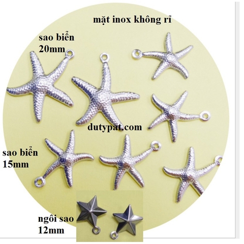 mặt ngôi sao / sao biển inox không rỉ 12-15-20mm