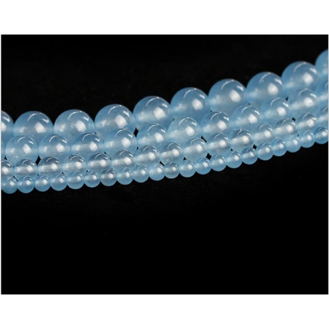 95 viên dây đá chalcedony màu xanh da trời size 4mm & size6/8/10mm