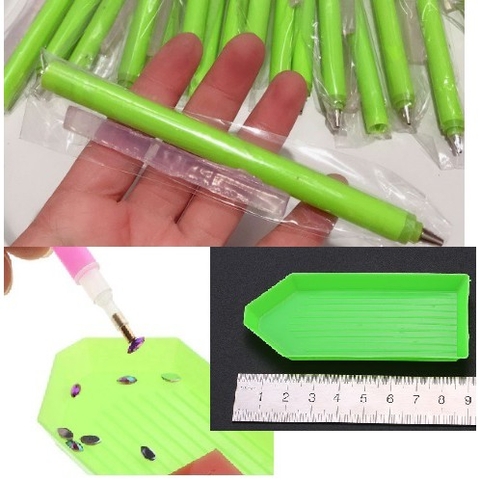 BỘ bút chấm đá & khay đựng trang trí móng tay, làm tranh 3 chi tiết