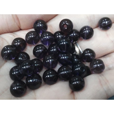 25-100gam Hạt đá nhân tạo Tím than 4-6-8-10-12mm (màu 6)