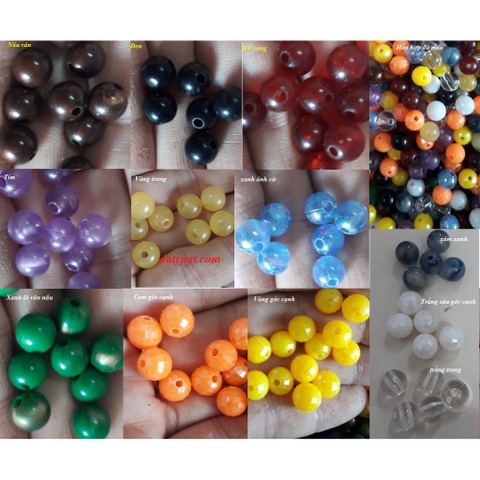 100gam hạt nhựa tròn làm vòng tay 8ly
